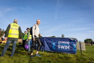 Marshal volunteers at the exmoor swim