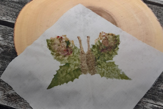 Butterfly made from leaves and other natural materials