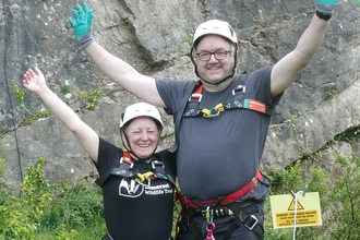 happy abseilers