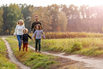 Image of a family going for a walk