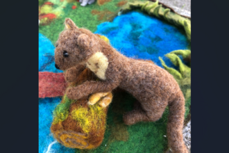 Needle felt pine marten
