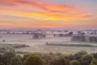 sunrise over the somerset levels
