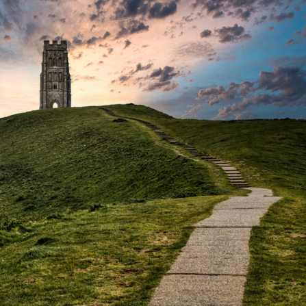 Landscape image of Glastonbury Tor