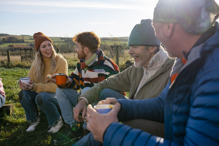 Image of a group of volunteers having a break