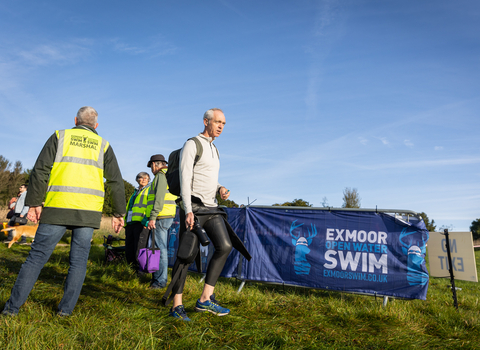 Marshal volunteers at the exmoor swim