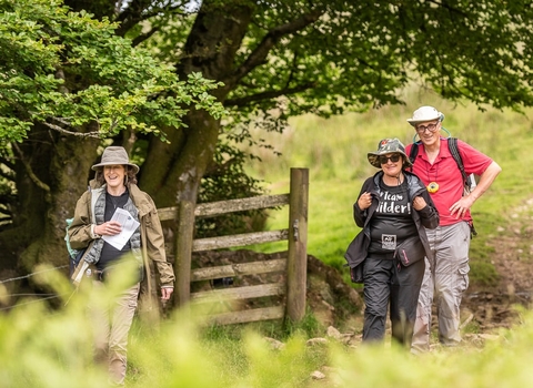 Fundraisers walking for wildlife at the exmoor perambulation