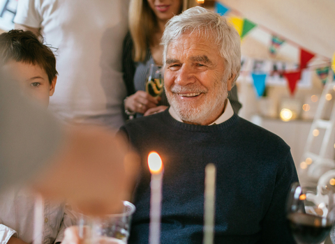 Image of a man celebrating his birthday