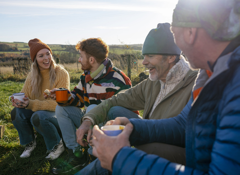 Image of a group of volunteers having a break