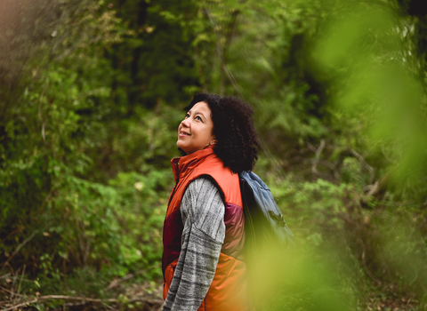 Image of a woman embracing nature